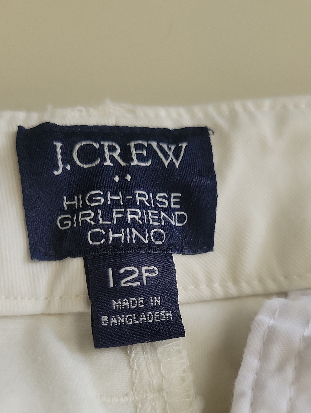 J. Crew Women's White Chinos - High-Rise Girlfriend Chino -Slim Tailored Look - Picture 4 of 7